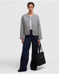 Barbour - Cashel Check Collarless Quilted Jacket