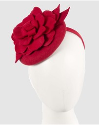 Max Alexander - Felt Red Winter Pillbox Fascinator