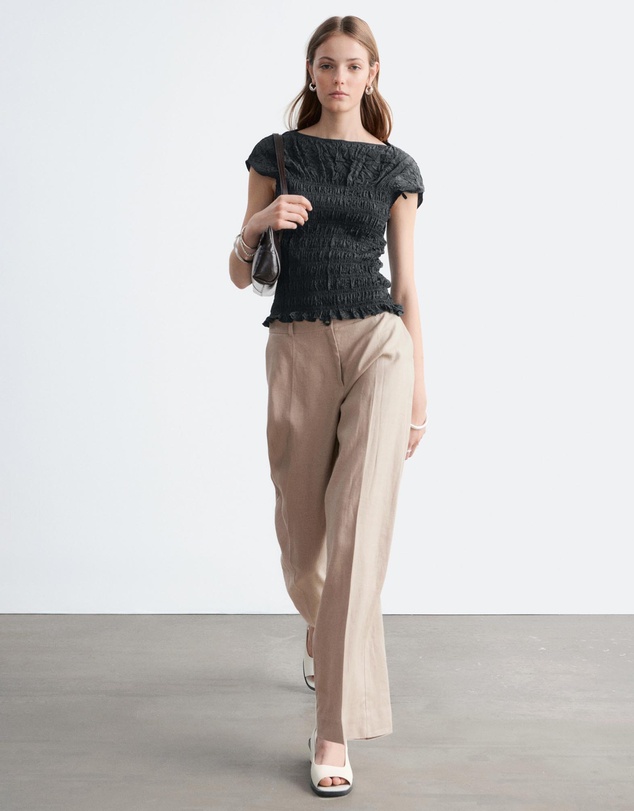 & Other Stories - Smocked Boatneck Top