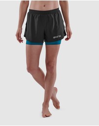 SKINS - SKINS Women's Series-3 Running/Gym X-Fit Shorts Activewear Black