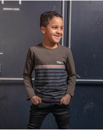 TYGO&vito - Organic Long Sleeve Contrast Text Tee - Kids-Teens