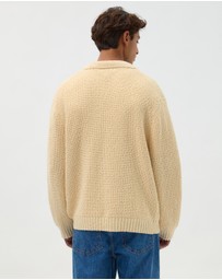 AERE - Oversized Open Collar Knit Polo