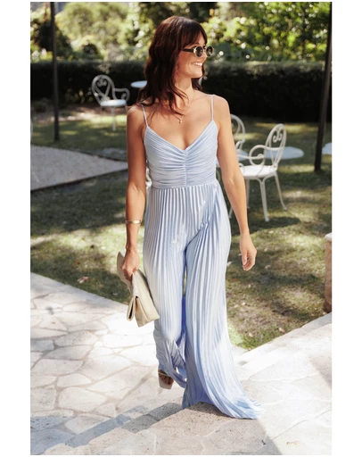 Petal & Pup - Angelique Pleated Jumpsuit - Light Blue