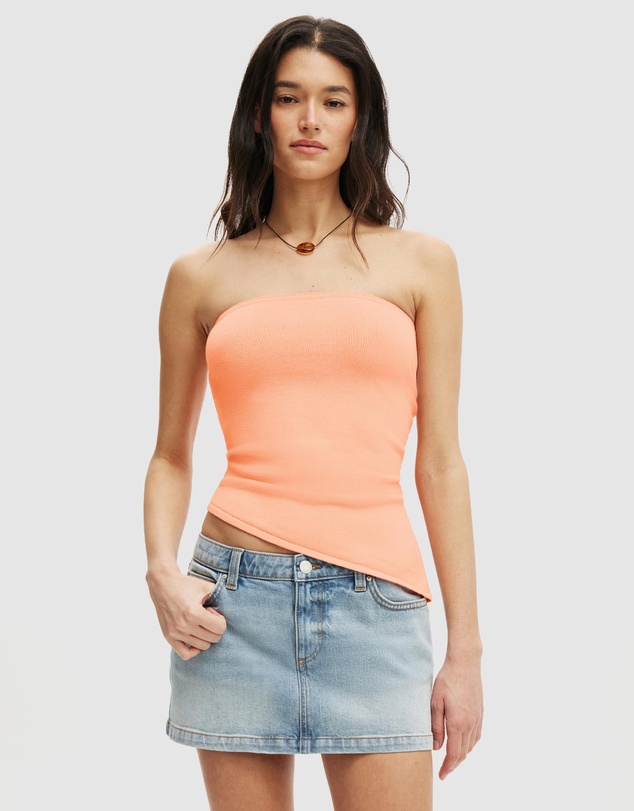 Cotton On - Asymmetric Ruched Bandeau Top