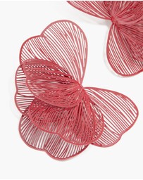 Lovisa - Red Coated Metal Wire Petal Stud Earrings