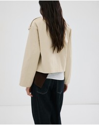 M.N.G - Double-Breasted Cropped Trench Coat