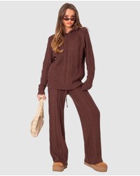 EDIKTED - Jelena Relaxed Cable Knit Pants