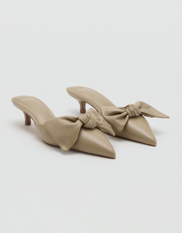 M.N.G - Heeled Leather Shoes with Bow