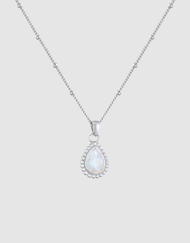 Elli Jewelry - Moonstone Necklace in 925 Silver
