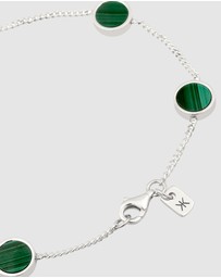 Kuzzoi - ICONIC EXCLUSIVE - Bracelet Male Circle Green Malachite 925 Sterling Silver