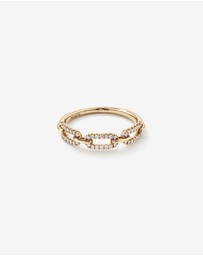 Michael Hill - 0.20 Carat TW Diamond Paperclip Ring in 10kt Yellow Gold