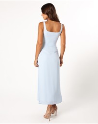 Petal & Pup - Nadea Faux Wrap Maxi Dress - Blue