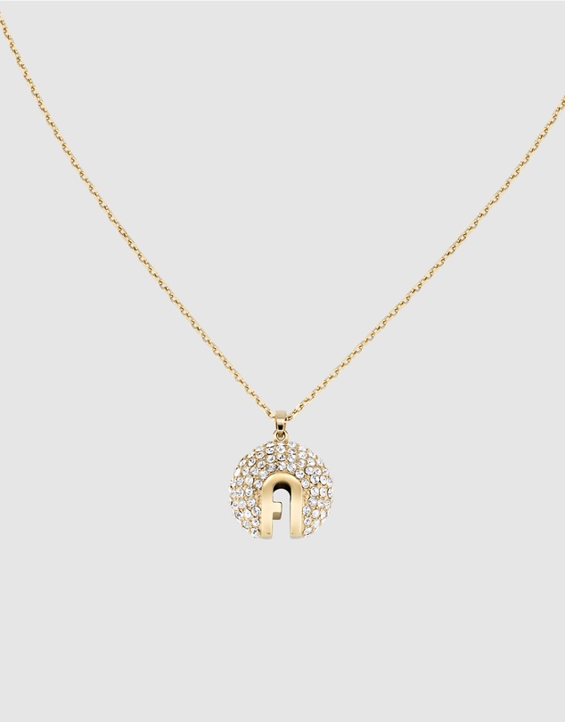 Furla - Furla Flow Crystal Pendant Gold-Tone Necklace