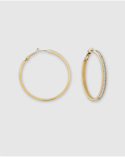 GUESS - Guess Colour My Day Gold Tone Hoop Earrings