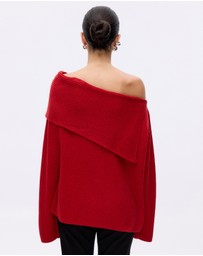 Minima Esenciales - Vireo Cotton Cashmere Blend Off Shoulder Knit Top