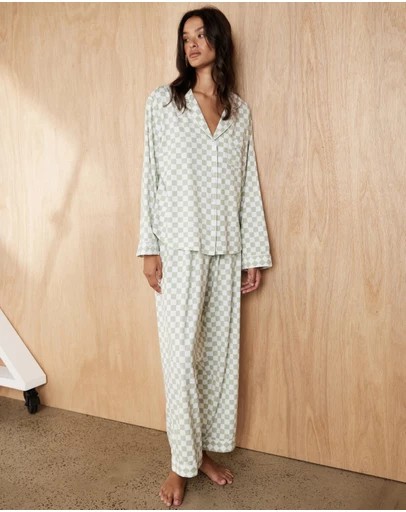 Atmos&Here - Ellie Long Soft Check PJ Set