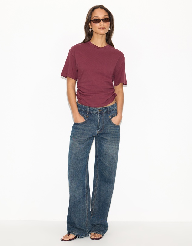 Dazie - Mia Cinched Short Sleeve Tee