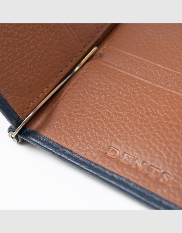 DENTS - Two-Tone Pebble Grain Leather Money Clip Wallet with RFID Blocking