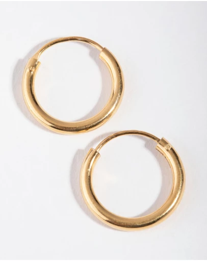 Lovisa - Gold Plated Sterling Silver 15x2MM Hoop Earrings