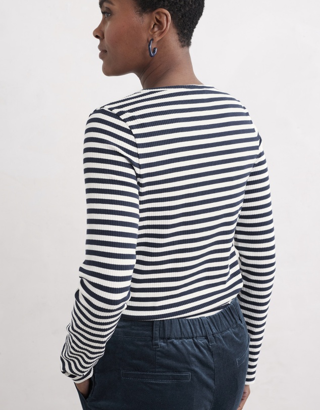 Seasalt - Seasalt Cornwall Navy Gorse Lane Rib Top