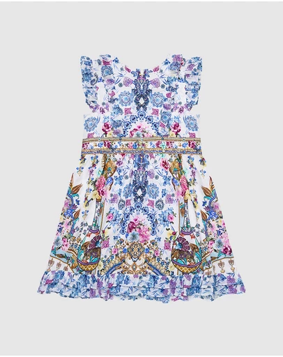 Camilla - Sleeveless Mini Dress With Frill Edges - Kids