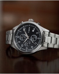 TIMEX - Men's Dress Chronograph 43mm Stainless Steel Bracelet Watch 