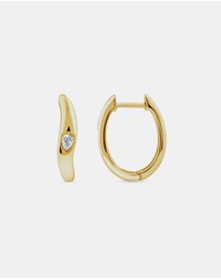 Zoe Olivia - 9K Gold Pear Lab Grown Diamond Huggie Earrings