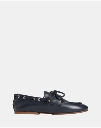 Tommy Hilfiger - TH Sleek Leather Boat Shoes - Women's