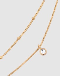 Elli Jewelry - Necklace Layer Crystal Ball 925 Sterling Silver Gold-Plated
