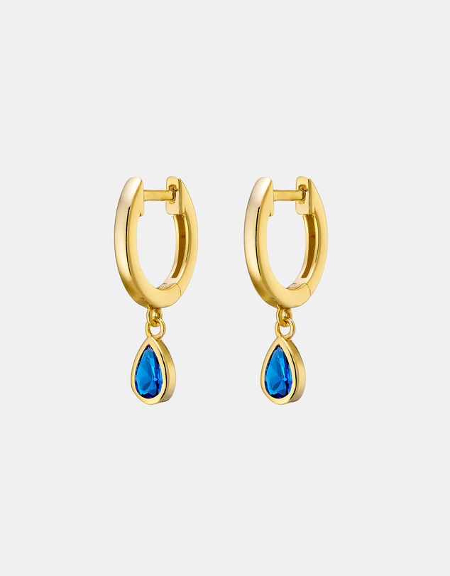 Zoe Olivia - 14K Gold Vermeil Cubic Zirconia Pear Drop Huggies