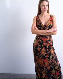 TOPSHOP - Double Layer Cowl Maxi Dress