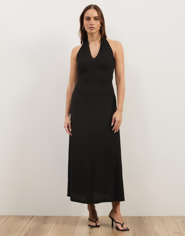 Atmos&Here - Gabi Halter Textured Midi Dress