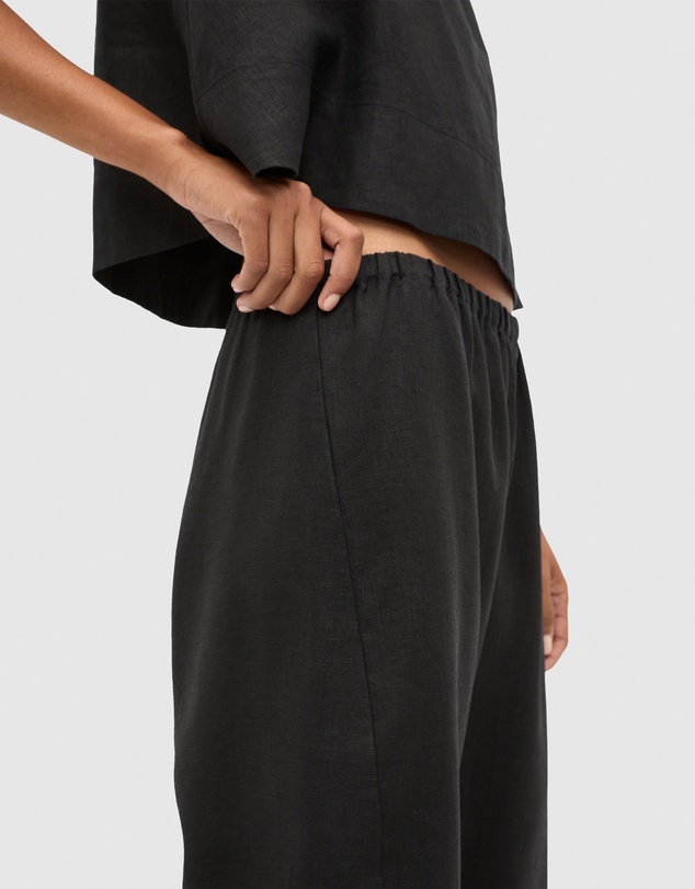 Seed Heritage - Linen Barrel Leg Elasticated Pant