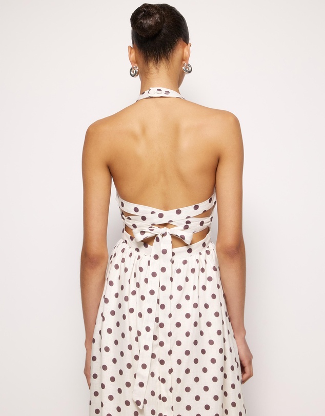 AERE - Tali Linen Cross Back Midi Dress