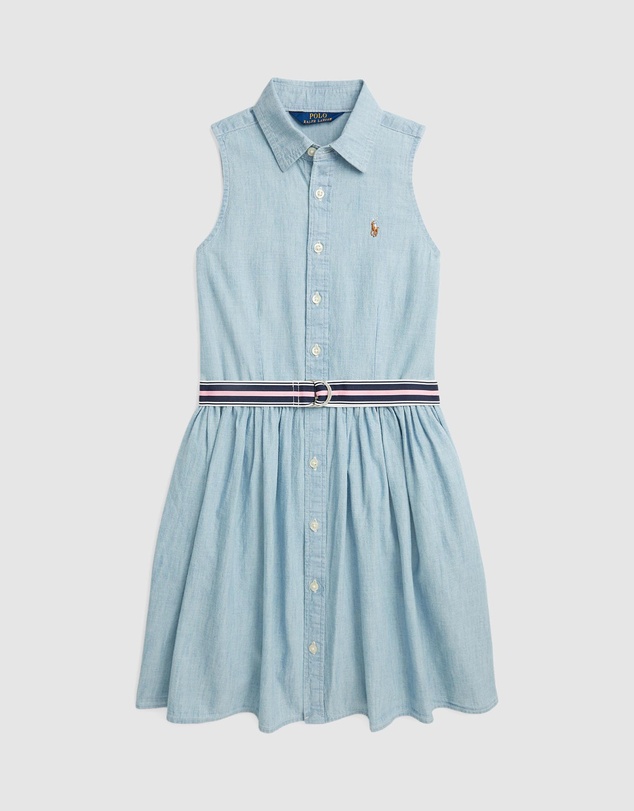 Polo Ralph Lauren - Belted Cotton Chambray Shirtdress - Kids-Teens