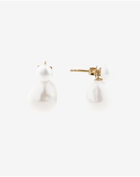 Michael Hill - 6.5mm Bar Drop Earrings with Cultured Freshwater Pearls in 10kt Yellow Gold
