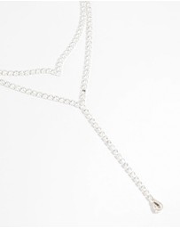 Lovisa - Silver Cubic Zirconia V Necklace