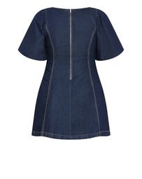 City Chic - Plus size Rodeo Denim Mini Dress - dark wash