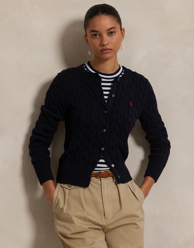 Polo Ralph Lauren - Cable-Knit Cotton Crewneck Cardigan