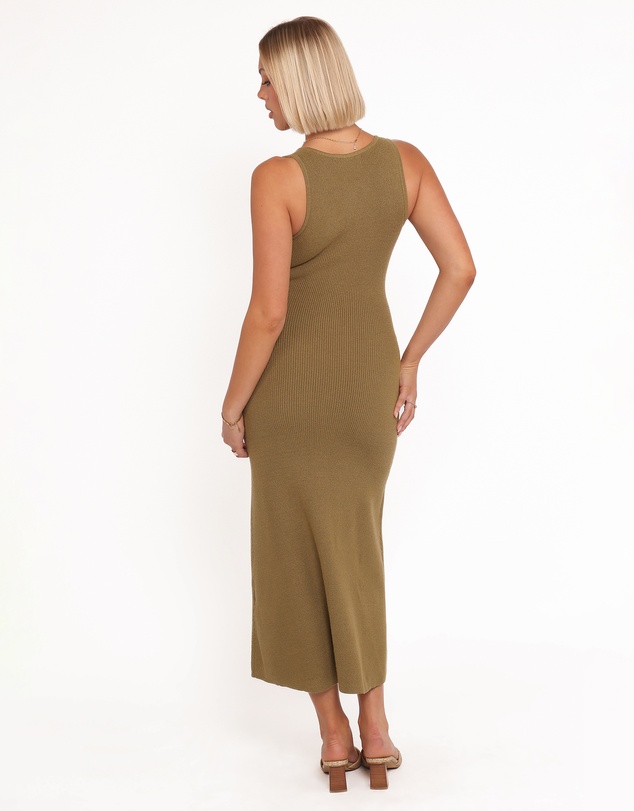 Petal & Pup - Aspen Button Up Knit Dress - Olive