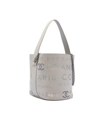 Pre-Loved by Azura Reborn - Pre-Loved Small Perforated Calfskin Logo Eyelet Bucket Bag