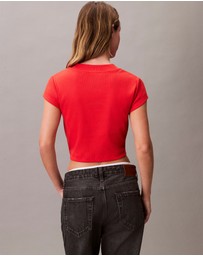 Calvin Klein Jeans - Monogram Logo Ribbed Baby Tee