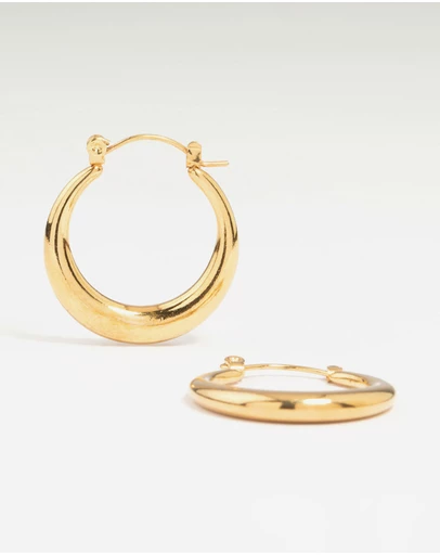 Lovisa - Waterproof Gold Plated Stainless Steel Crescent Hoop Earrings 18 MM