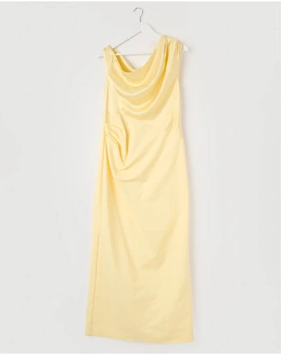 Revibe - Repaired Shona Joy Dillon Contrast Draped Maxi Dress - AU 14