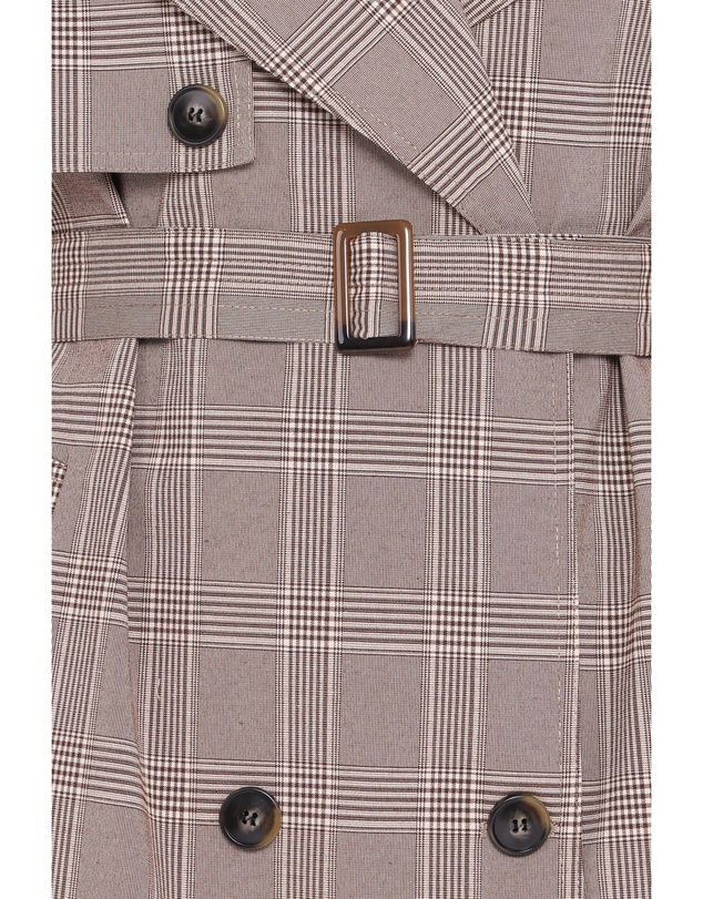 Petal & Pup - Billy Button Front Trench Coat - Brown Plaid