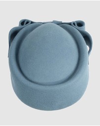 Max Alexander - Felt Blue Grey Pillbox Hat
