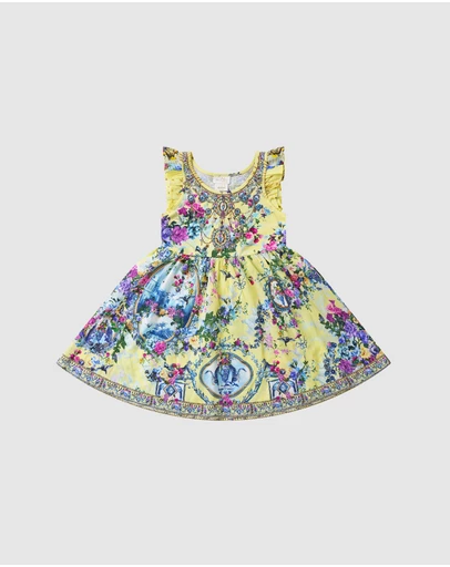 Camilla - Jersey and Woven Mini Dress With Frill - Kids-Teens