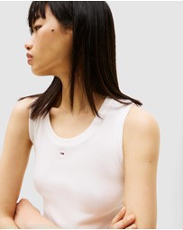 Tommy Jeans - Ribbed Flag Embroidery Slim Tank Top