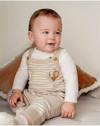 Bebe by Minihaha - Hunter Organic Stripe Knitted Overalls - Babies