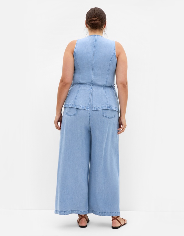 City Chic - Plus size Evani Soft Denim Wide Leg Pant - light wash